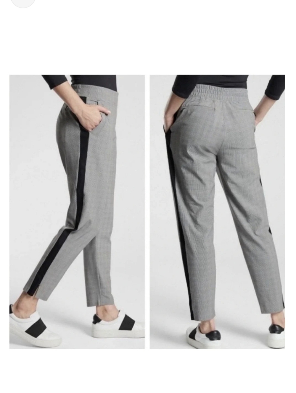 ATHLETA Brooklyn Ankle Pants (plaid w/ stripe) Size 0